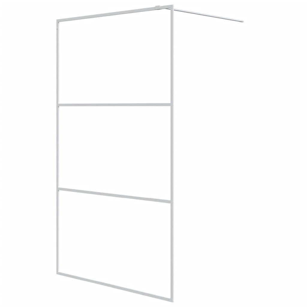 Vidaxl mampara de ducha vidrio esg transparente blanco 115x195 cm