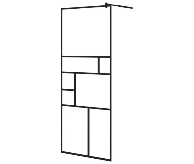 Vidaxl mampara de ducha accesible vidrio esg claro negro 80x195 cm