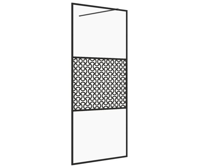 Vidaxl mampara ducha accesible vidrio esg transparente negro 115x195cm