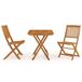 Comedor de jardín plegable 3 piezas madera maciza de acacia Comedor de jardín plegable 3 piezas madera maciza de acacia Marrón