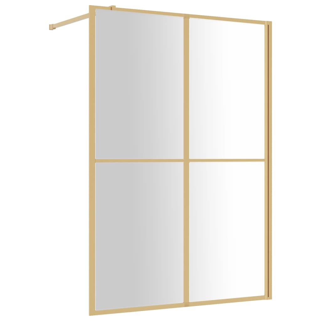 Vidaxl mampara puerta ducha vidrio transparente esg dorado 140x195 cm