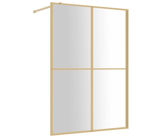 Vidaxl mampara puerta ducha vidrio transparente esg dorado 140x195 cm