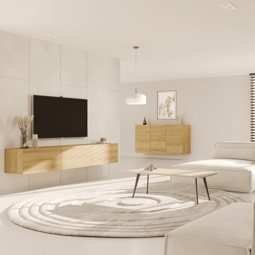 Móvel para televisão de parede com 3 portas Idao Wood, 180 cm