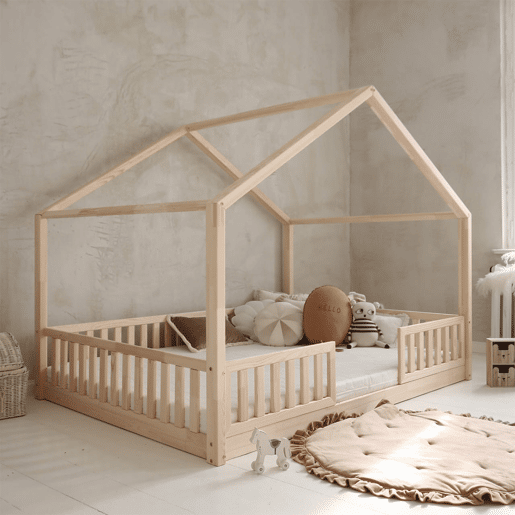 Cama cabana 140x200 barreiras e base incluída pés 1 cm Roxane Madeira
