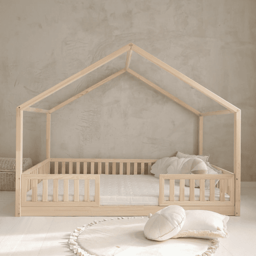 Cama cabana 140x200 barreiras e base incluída pés 1 cm Roxane Madeira