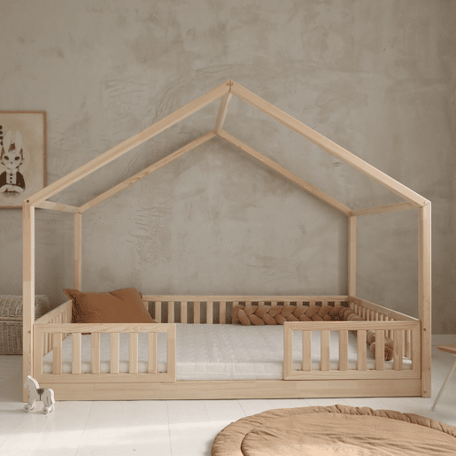 Cama cabana 140x200 barreiras e base incluída pés 1 cm Roxane Madeira