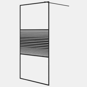 vidaXL Divisória de chuveiro c vidro ESG transparente 100x195cm preto