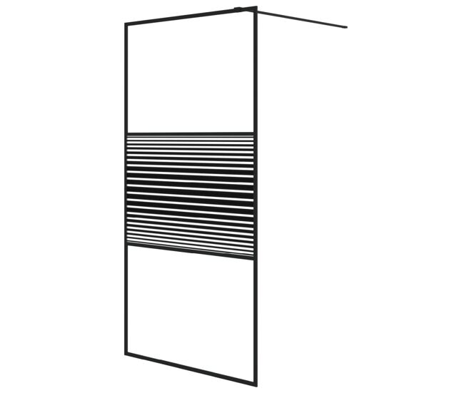 Vidaxl mampara de ducha vidrio esg transparente negro 100x195 cm