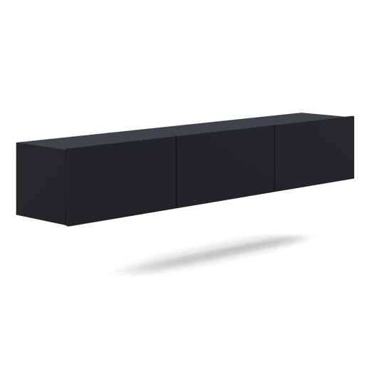 Móvel para televisor de parede com 3 portas Idao 180 cm Preto