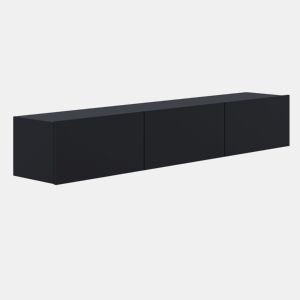 Móvel para televisor de parede com 3 portas Idao 180 cm Preto