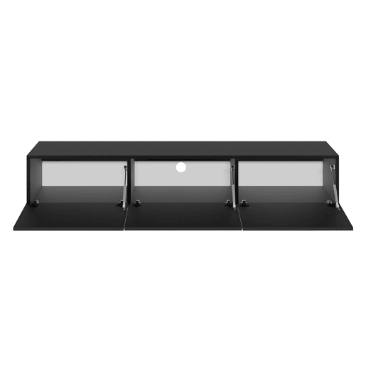 Móvel para televisor de parede com 3 portas Idao 180 cm Preto