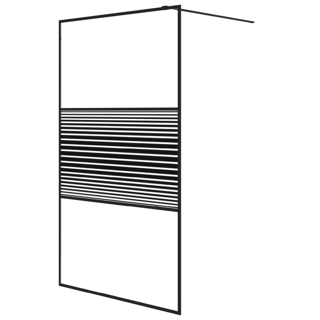 Vidaxl mampara de ducha vidrio esg transparente negro 115x195 cm