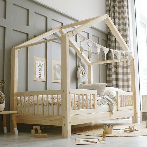 Cama de madeira 90x190 com pés de 10 cm Iris Bois