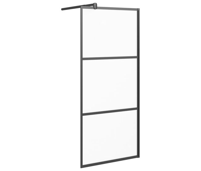 Vidaxl mampara de ducha accesible vidrio esg esmerilado negro 80x195cm