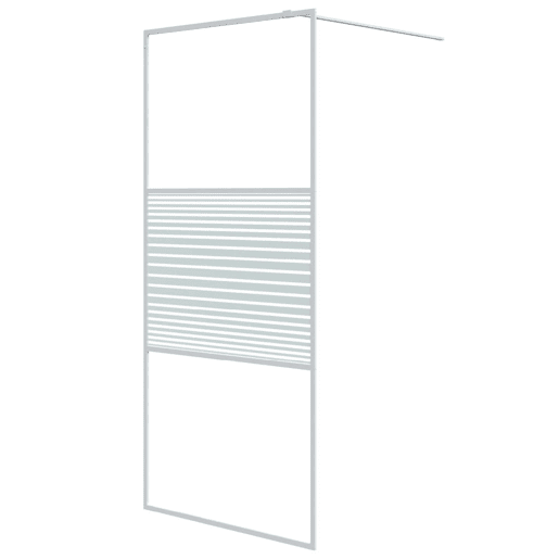 vidaXL Divisória de chuveiro vidro transparente ESG 90x195 cm branco
