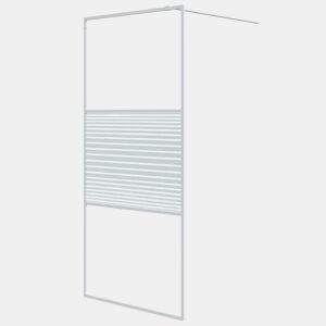 vidaXL Divisória de chuveiro vidro transparente ESG 90x195 cm branco