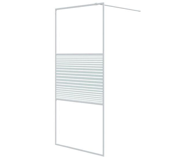 Vidaxl mampara de ducha vidrio esg transparente blanco 90x195 cm