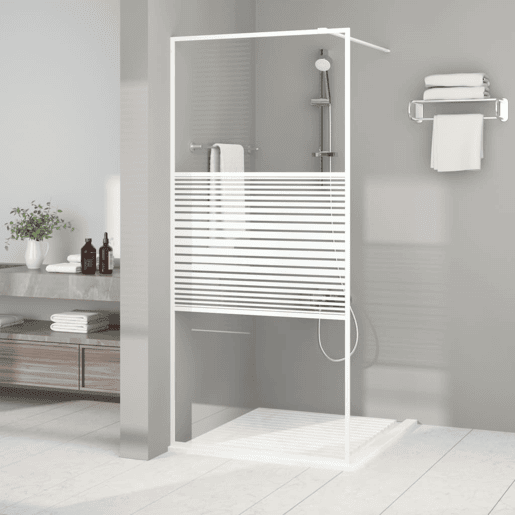 vidaXL Divisória de chuveiro vidro transparente ESG 90x195 cm branco