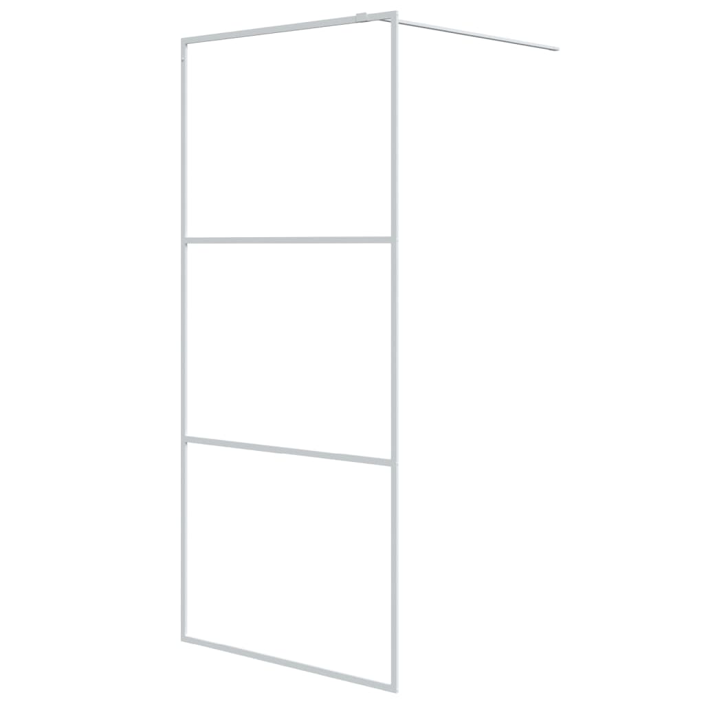 Vidaxl mampara de ducha vidrio esg transparente blanco 90x195 cm