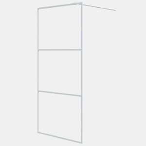 vidaXL Divisória de chuveiro 90x195 cm vidro transparente ESG branco