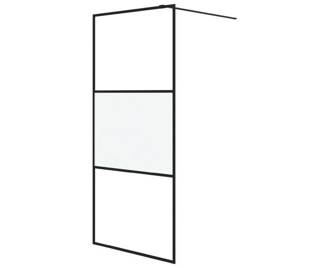 Vidaxl mampara de ducha vidrio esg semiesmerilado negro 90x195 cm