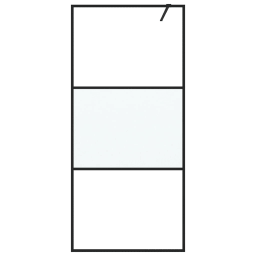 vidaXL Divisória de chuveiro 90x195 cm vidro semiopaco ESG preto