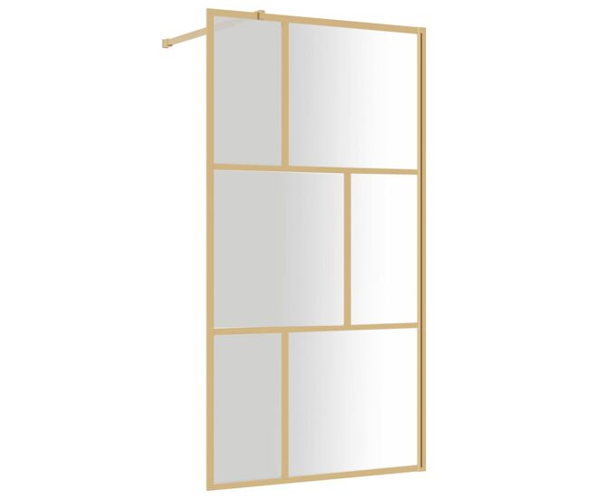 Vidaxl mampara puerta ducha vidrio transparente esg dorado 115x195 cm
