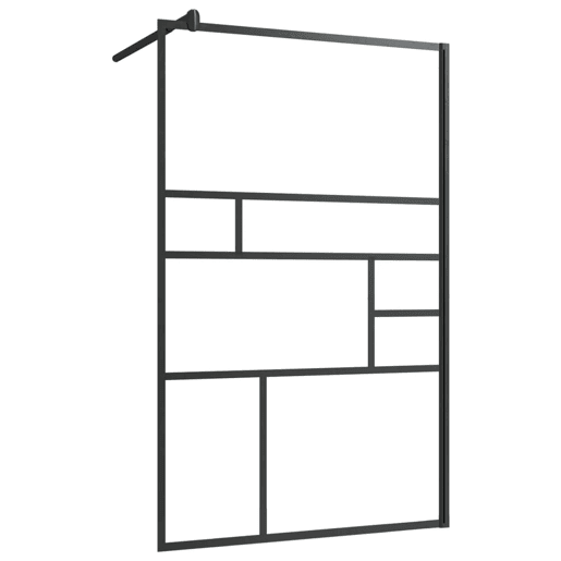 vidaXL Divisória de chuveiro c vidro transparente ESG 100x195cm preto