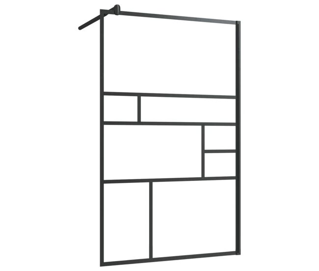 Vidaxl mampara ducha accesible vidrio esg transparente negro 100x195cm