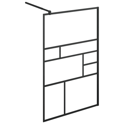 vidaXL Divisória de chuveiro c vidro transparente ESG 100x195cm preto