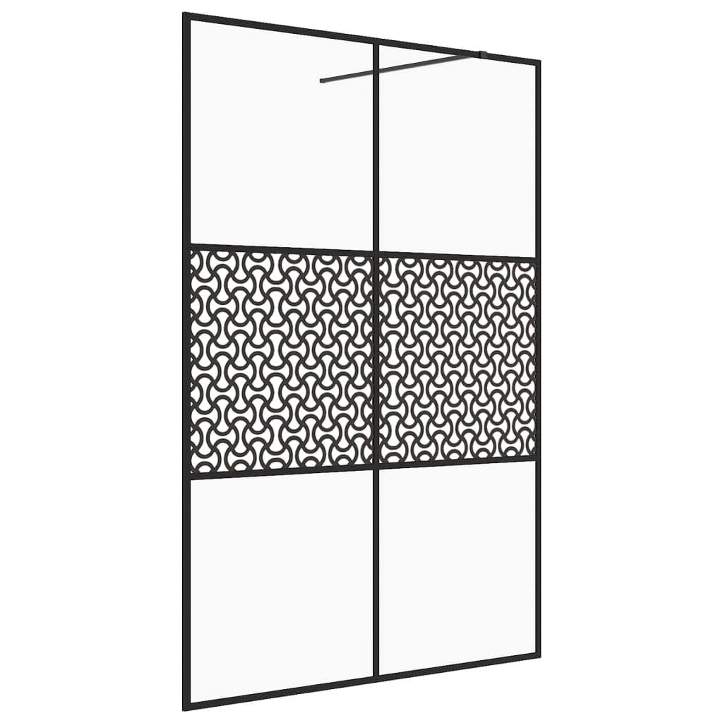 Vidaxl mampara de ducha accesible vidrio esg claro negro 140x195 cm