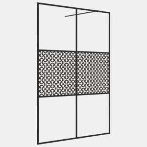 vidaXL Divisória de chuveiro c vidro transparente ESG 140x195cm preto