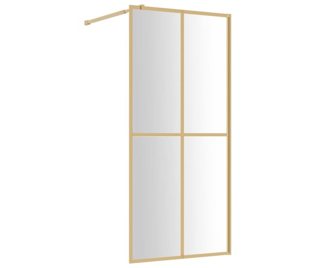 Vidaxl mampara puerta ducha vidrio transparente esg dorado 100x195 cm