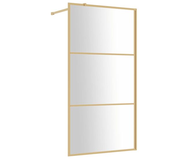 Vidaxl mampara puerta ducha vidrio transparente esg dorado 100x195 cm