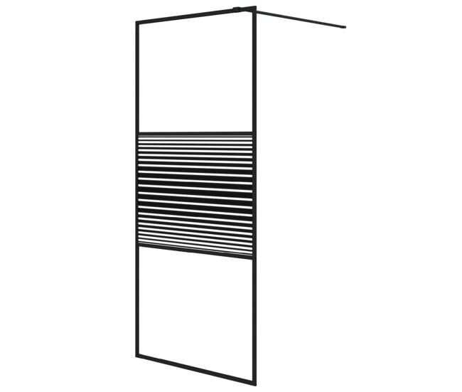 Vidaxl mampara de ducha vidrio esg transparente negro 90x195 cm