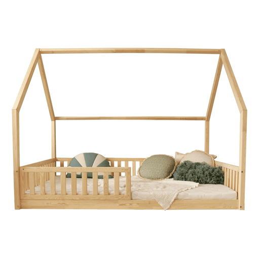 Cama cabana 140x200 barreira e base de ripas incluídos pés 1 cm Daisy Bois