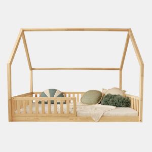 Cama cabana 140x200 barreira e base de ripas incluídos pés 1 cm Daisy Bois