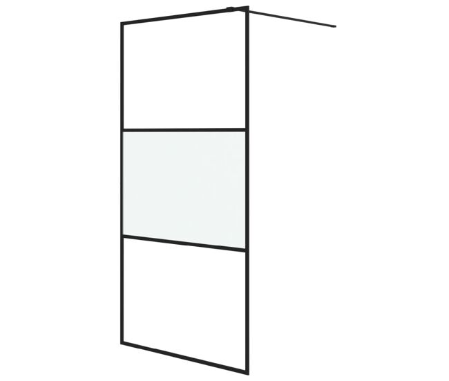 Vidaxl mampara de ducha vidrio esg semiesmerilado negro 100x195 cm