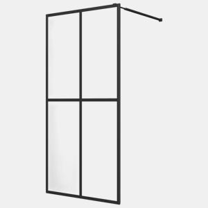 vidaXL Divisória chuveiro cprateleira 80x195 vidroalumínio ESG preto