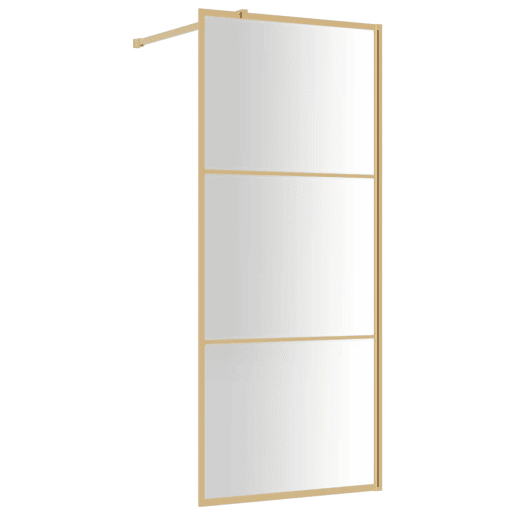 vidaXL Divisória de chuveiro 90x195 cm vidro transparente ESG dourado