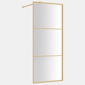 vidaXL Divisória de chuveiro 90x195 cm vidro transparente ESG dourado