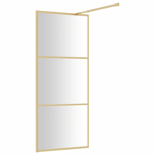 vidaXL Divisória de chuveiro 90x195 cm vidro transparente ESG dourado