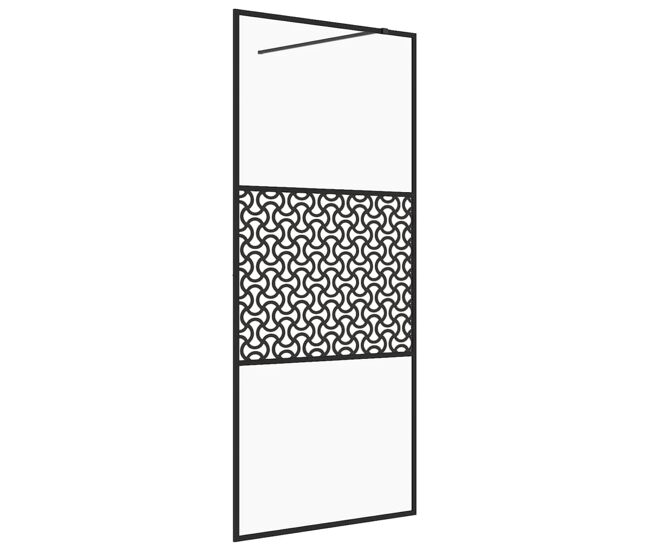 Vidaxl mampara ducha accesible vidrio esg transparente negro 90x195 cm
