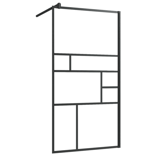 vidaXL Divisória chuveiro+prateleira 100x195 vidro ESGalumínio preto