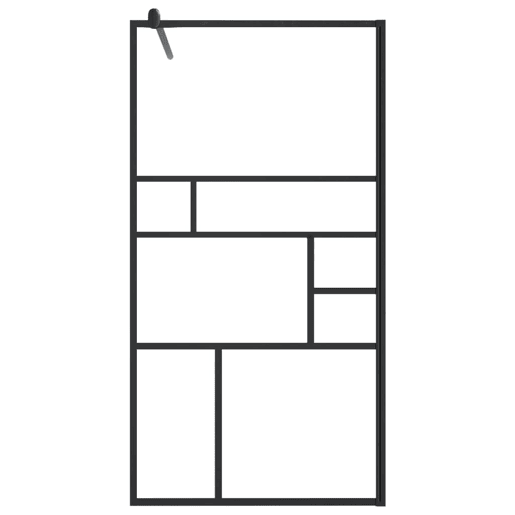 vidaXL Divisória chuveiro+prateleira 100x195 vidro ESGalumínio preto