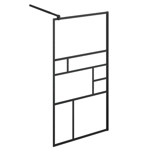 vidaXL Divisória chuveiro+prateleira 100x195 vidro ESGalumínio preto