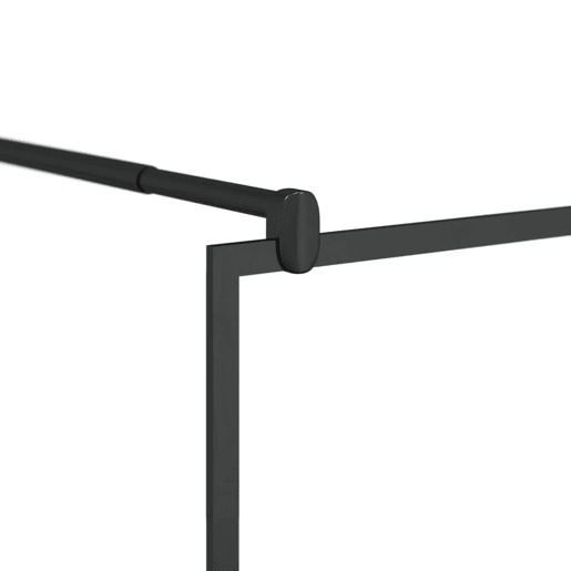 vidaXL Divisória chuveiro+prateleira 100x195 vidro ESGalumínio preto