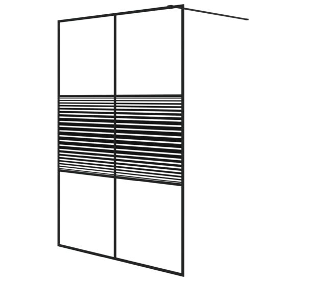 Vidaxl mampara de ducha vidrio esg transparente negro 140x195 cm