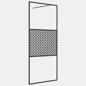 vidaXL Divisória de chuveiro c vidro transparente ESG 100x195cm preto