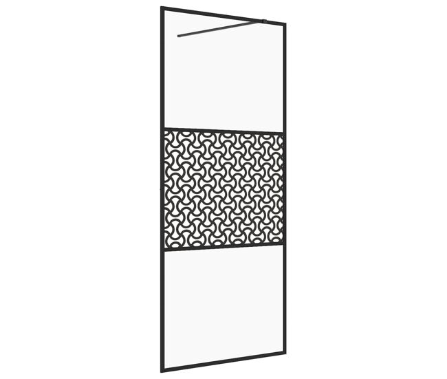 Vidaxl mampara ducha accesible vidrio esg transparente negro 100x195cm